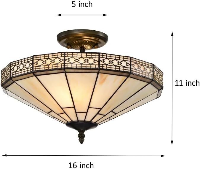 BELOFAY Premium Tiffany Ceiling Light - Mission Style