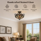 BELOFAY Premium Tiffany Ceiling Light - Art Deco Style
