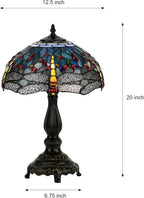 BELOFAY Premium Tiffany Table Lamp - Yellow Dragonfly Style