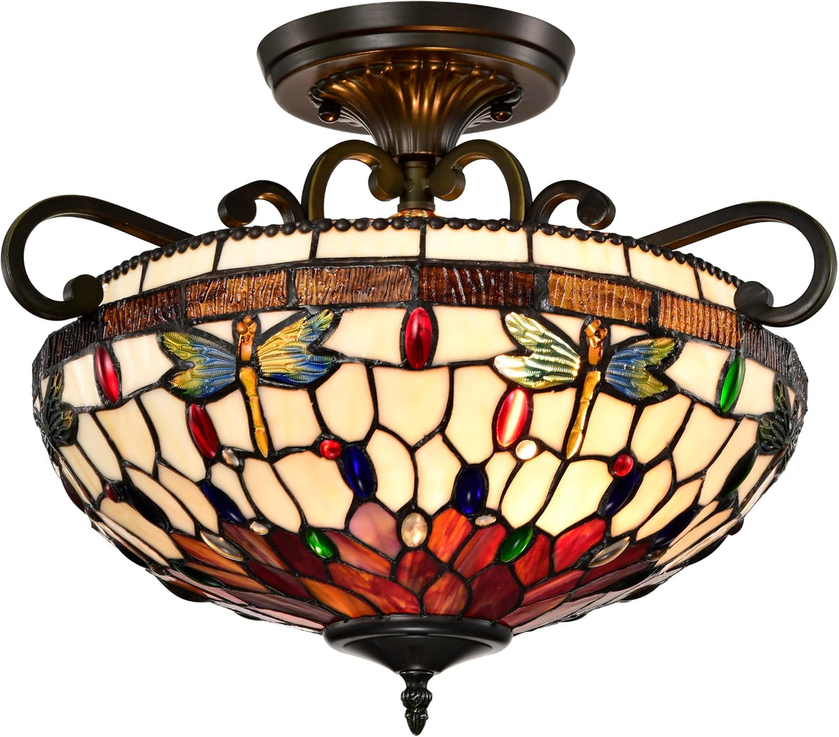 BELOFAY Premium Tiffany Ceiling Light - Dragonfly Style
