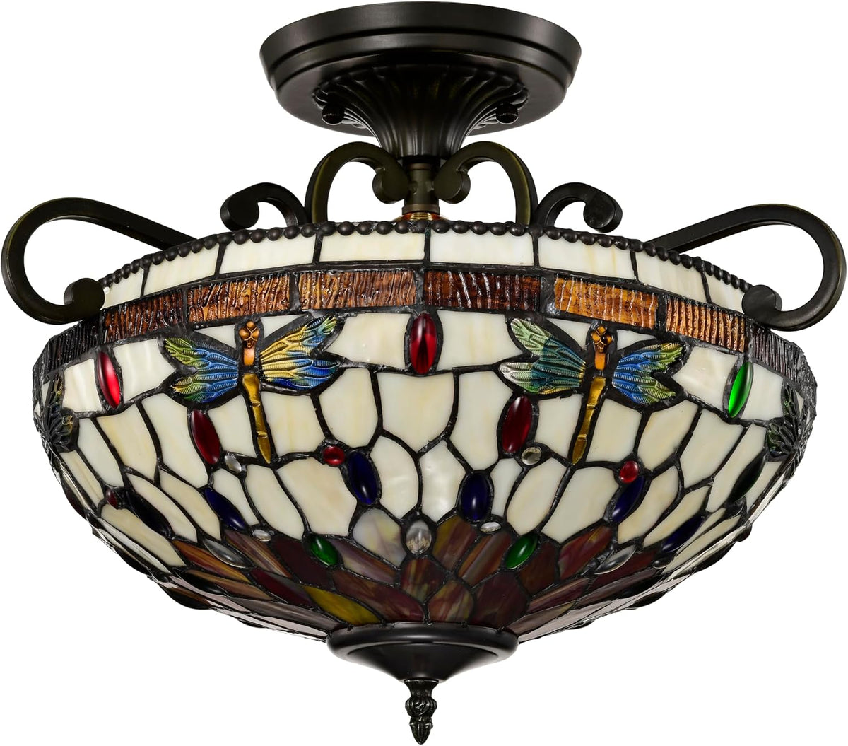 BELOFAY Premium Tiffany Ceiling Light - Dragonfly Style