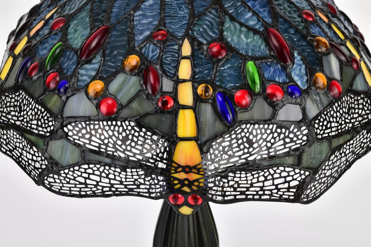 BELOFAY Premium Tiffany Table Lamp - Yellow Dragonfly Style