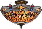 BELOFAY Premium Tiffany Ceiling Light - Blue Dragonfly Style