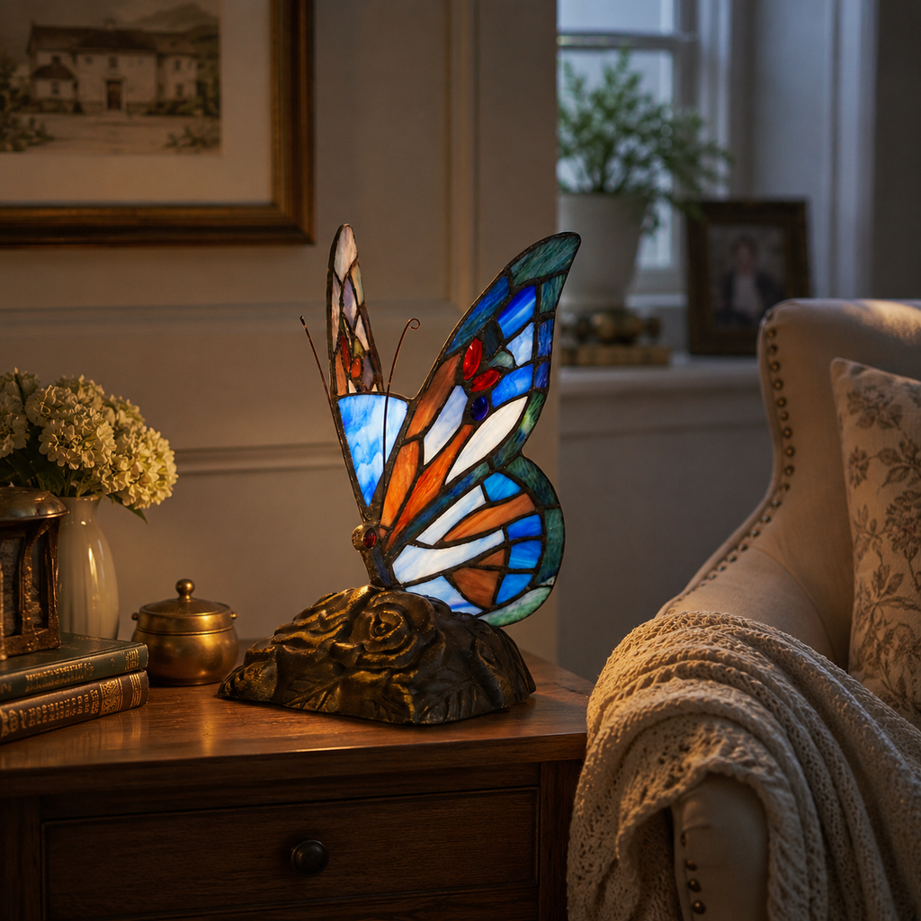 BELOFAY Premium Tiffany Table Lamp - Butterfly Style