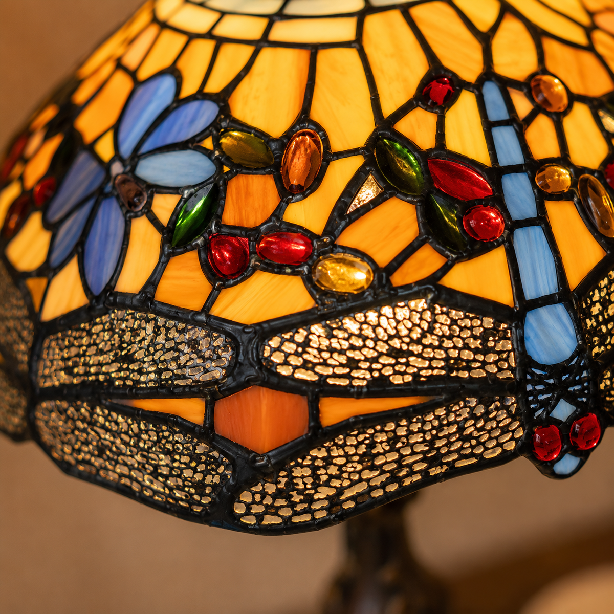 BELOFAY Premium Tiffany Table Lamp - Dragonfly Style