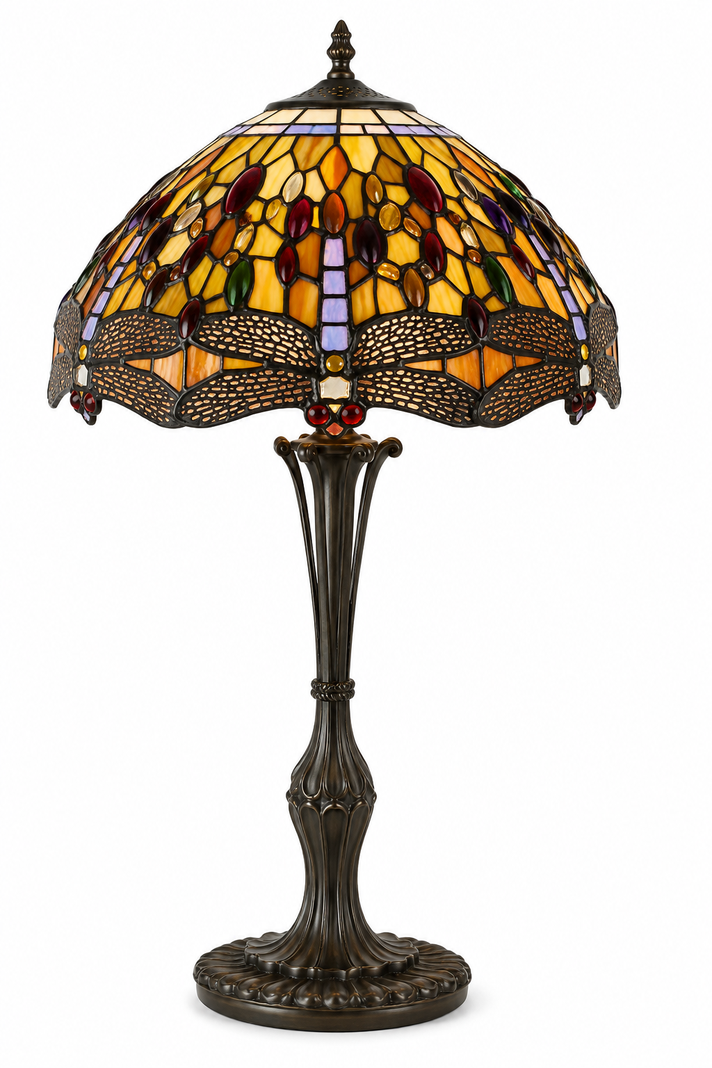 BELOFAY Premium Tiffany Table Lamp - Dragonfly Style