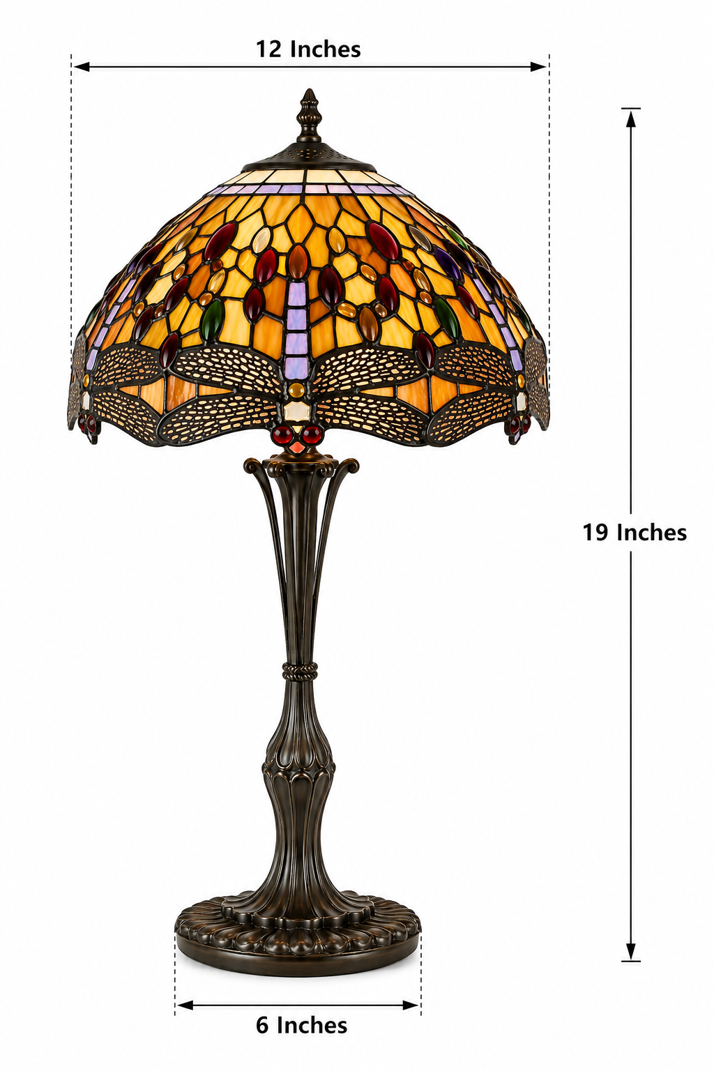 BELOFAY Premium Tiffany Table Lamp - Dragonfly Style