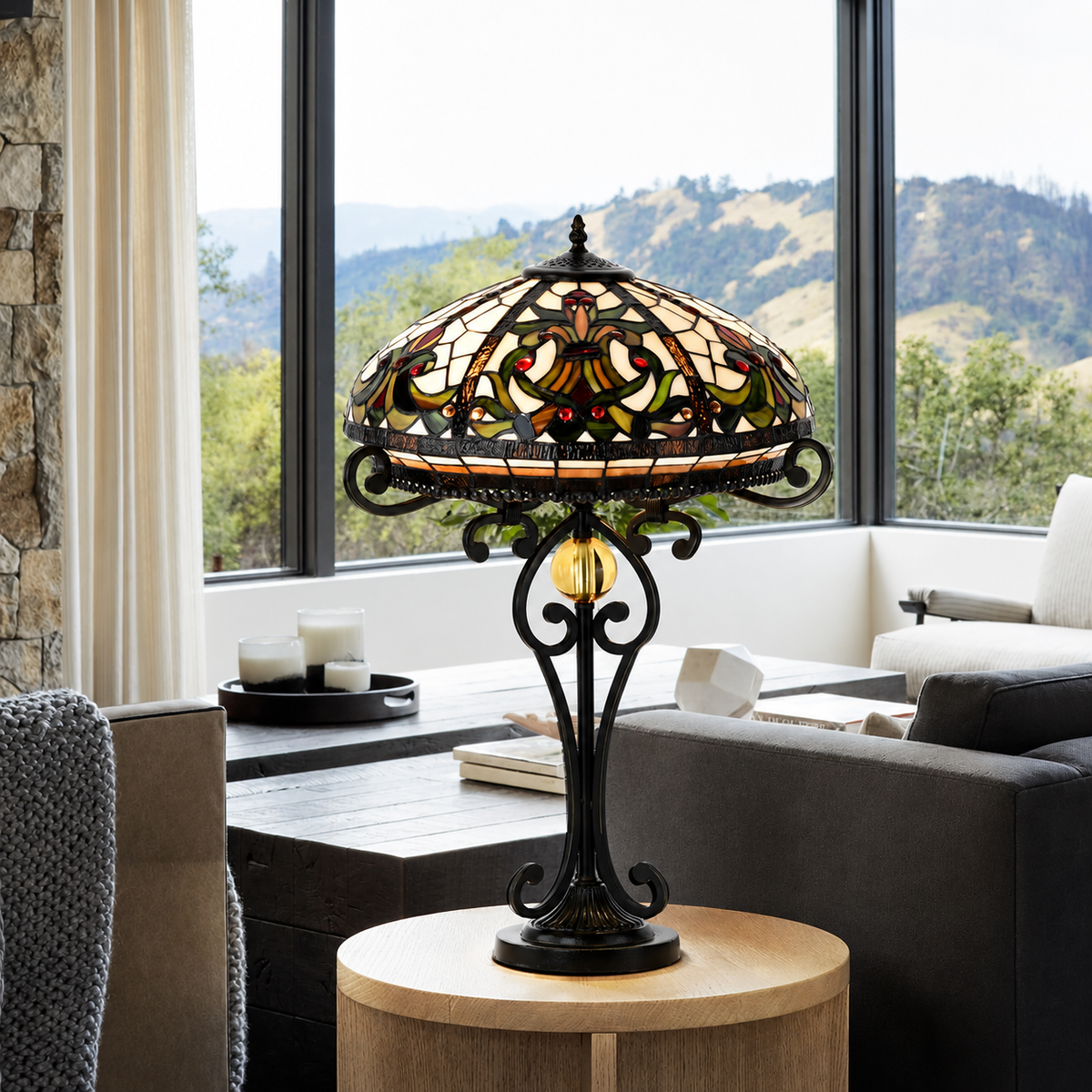 BELOFAY Premium Tiffany Table Lamp - Vintage Style