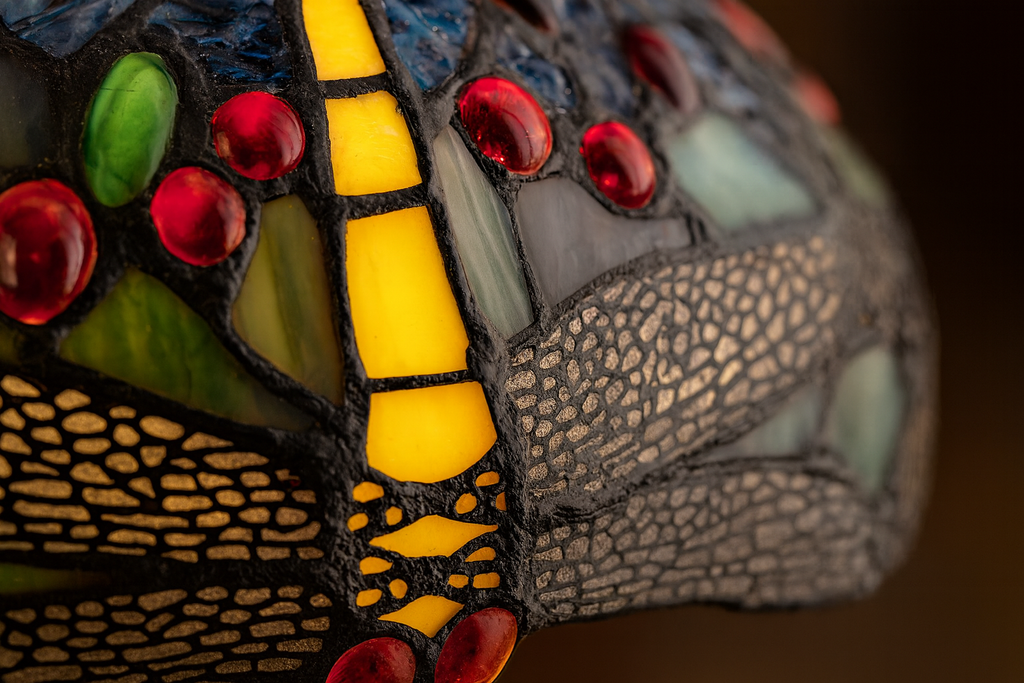 BELOFAY Premium Tiffany Table Lamp - Yellow Dragonfly Style