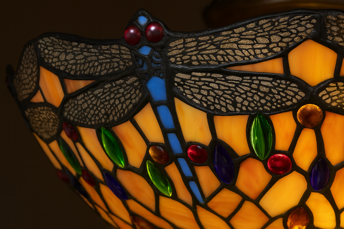 BELOFAY Premium Tiffany Ceiling Light - Blue Dragonfly Style
