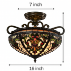 BELOFAY Premium Tiffany Ceiling Light - Art Deco Style