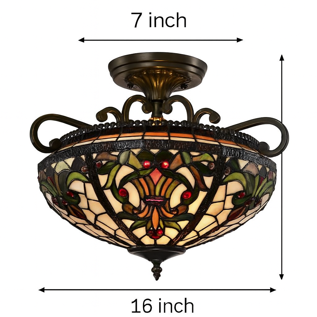 BELOFAY Premium Tiffany Ceiling Light - Art Deco Style