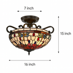 BELOFAY Premium Tiffany Ceiling Light - Dragonfly Style