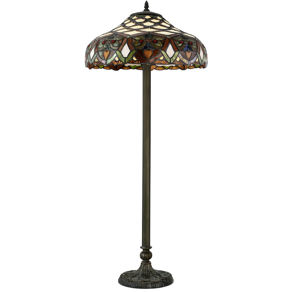 BELOFAY Premium Tiffany Floor Lamp  - Flowers and Herbs Style