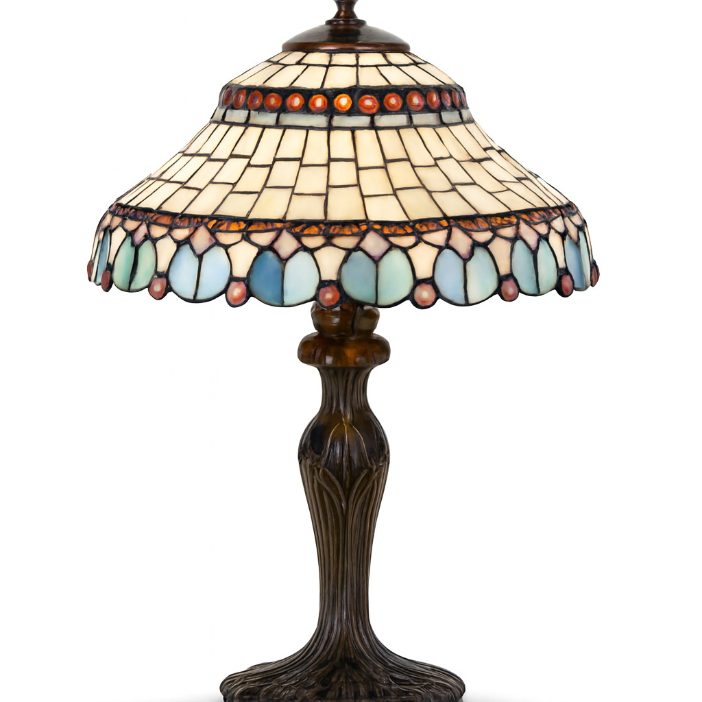 BELOFAY Premium Tiffany Table Lamp - Peakcock Style