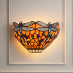 BELOFAY Premium Tiffany Wall Light  - Blue Dragonfly Style