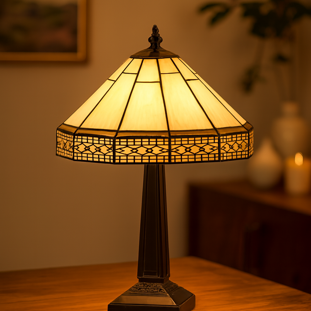 BELOFAY Premium Tiffany Table Lamp - Mission Style