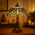 BELOFAY Premium Tiffany Table Lamp - Yellow Dragonfly Style