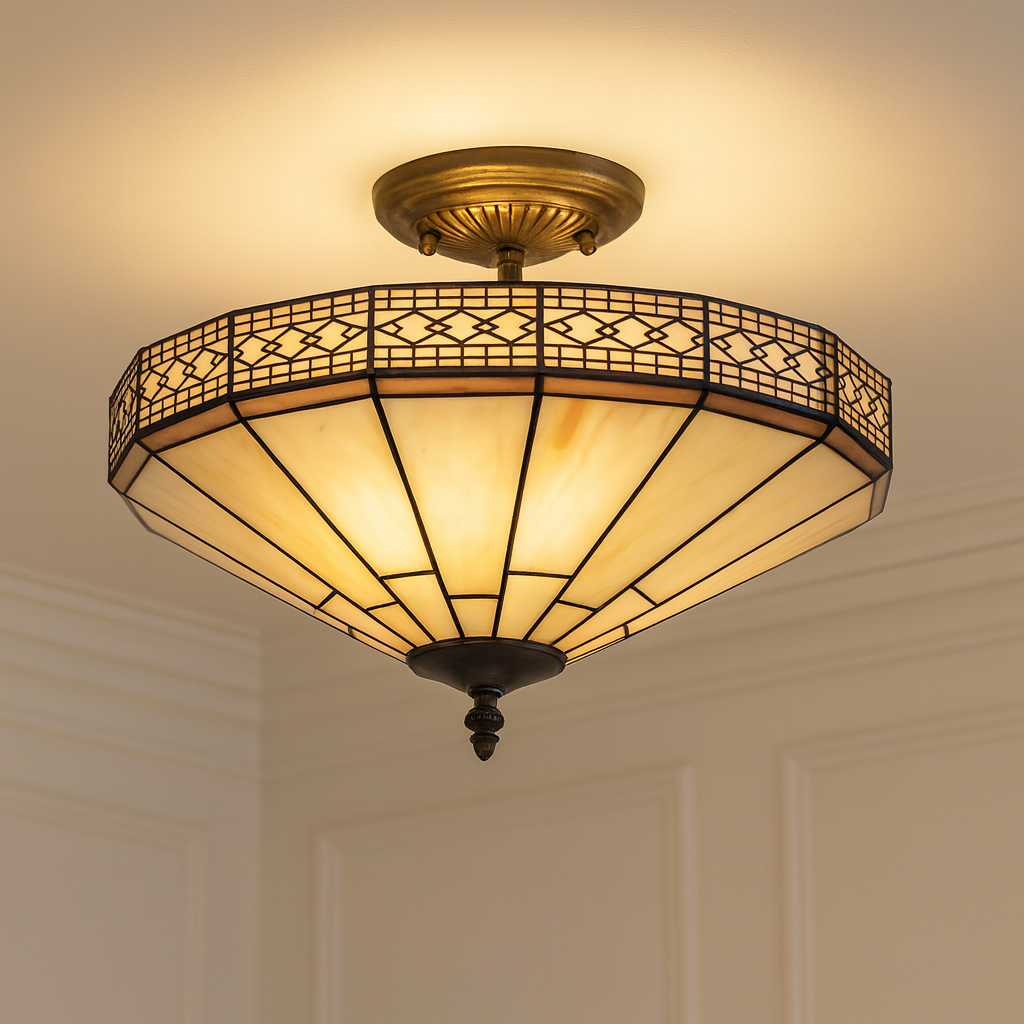 BELOFAY Premium Tiffany Ceiling Light - Mission Style