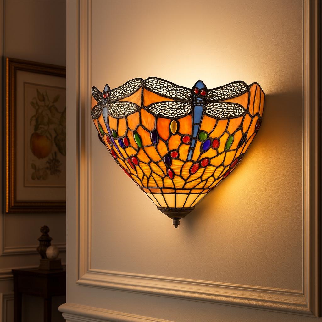 BELOFAY Premium Tiffany Wall Light  - Blue Dragonfly Style