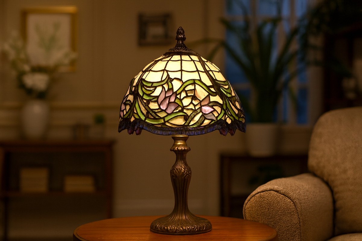 BELOFAY Premium Tiffany Table Lamp - Floral Vintage Style