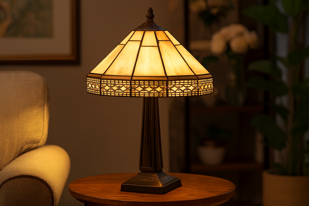 BELOFAY Premium Tiffany Table Lamp - Mission Style