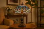 BELOFAY Premium Tiffany Table Lamp - Yellow Dragonfly Style