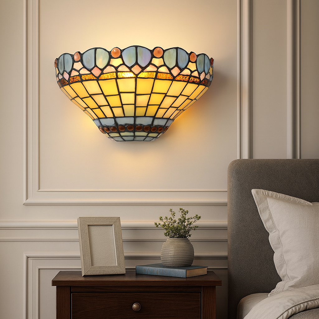 BELOFAY Premium Tiffany Wall Light  - Peacock Style