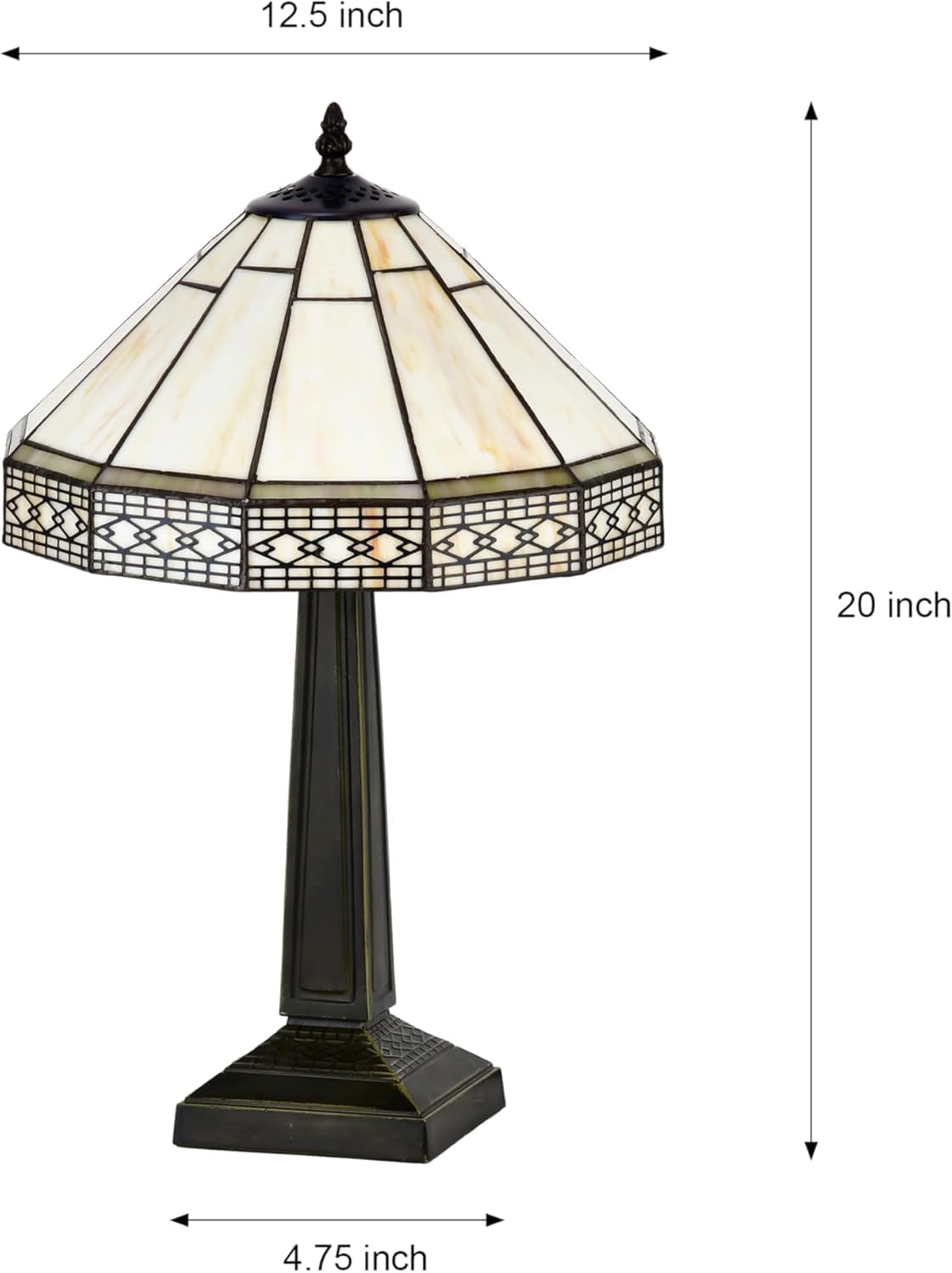 BELOFAY Premium Tiffany Table Lamp - Mission Style