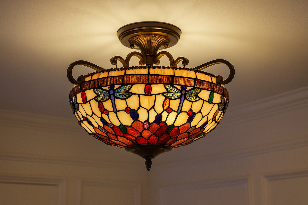 BELOFAY Premium Tiffany Ceiling Light - Dragonfly Style